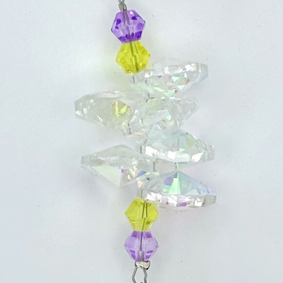 Silver Tree of Life Iridescent Crystal Prism Suncatcher Window Sun Hanging New - Picture 6 of 7